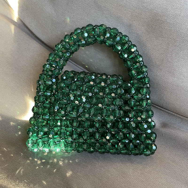 The Nautical Luxe Collection – Luxury Hand-Beaded Acrylic Bucket Bag with Swarovski Elements