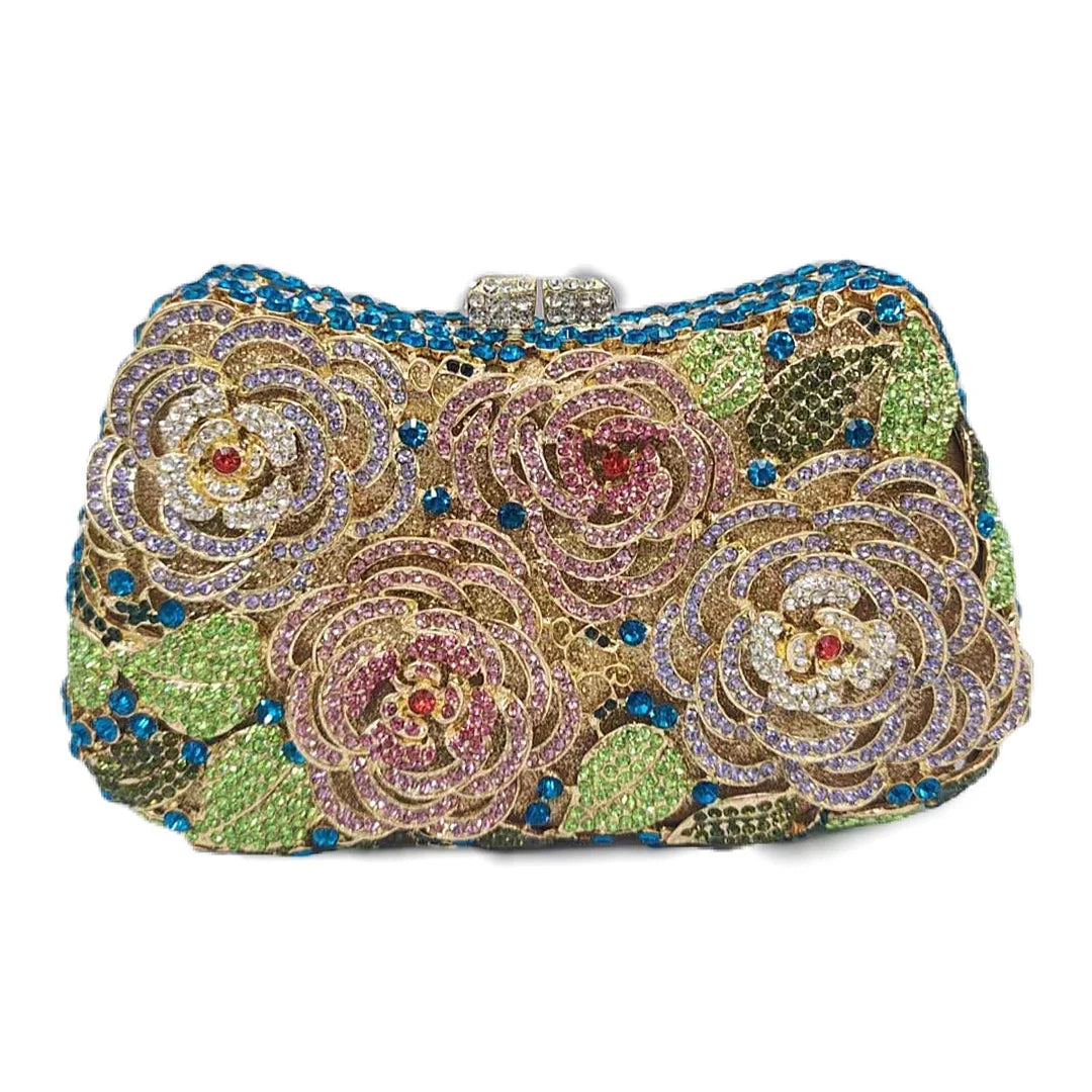 The Eternal Bloom Collection – Luxury Hand-Beaded Rose Evening Clutch Bag