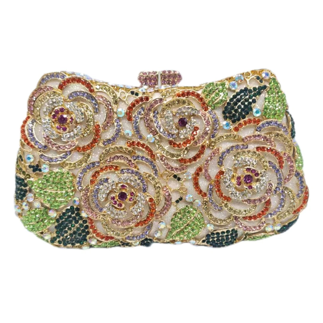 The Eternal Bloom Collection – Luxury Hand-Beaded Rose Evening Clutch Bag