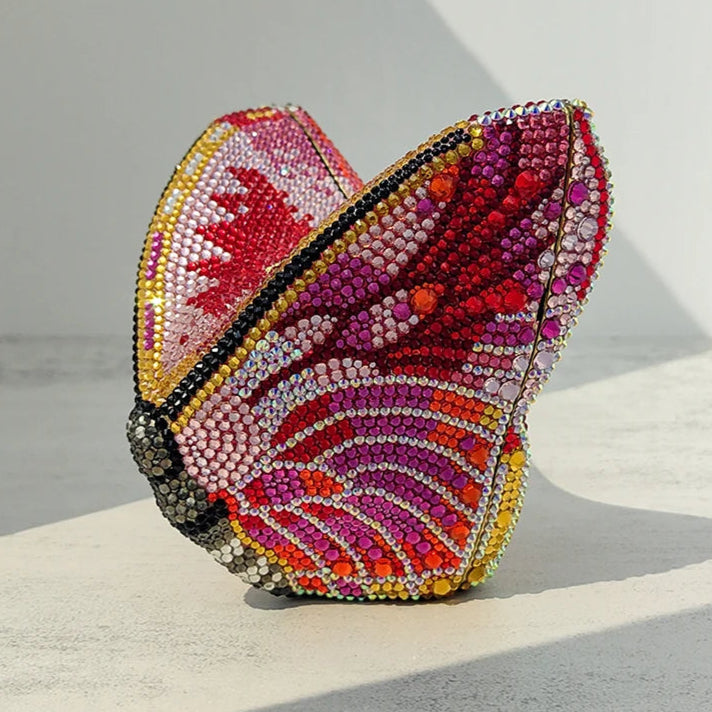 Rhinestone Butterfly Clutch - Crystal Evening Wedding Bag