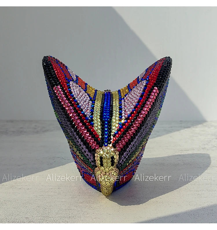 Rhinestone Butterfly Clutch - Crystal Evening Wedding Bag