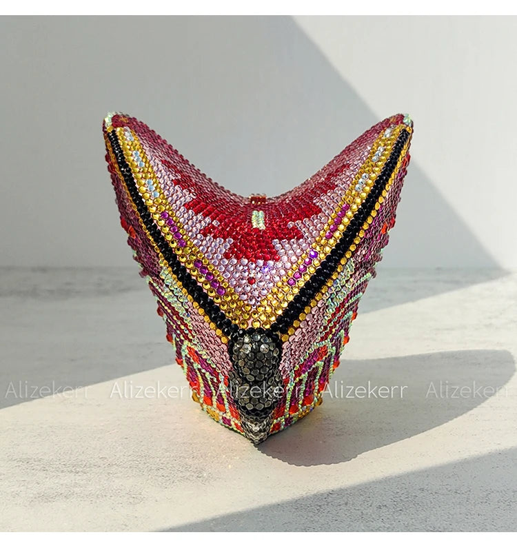 Rhinestone Butterfly Clutch - Crystal Evening Wedding Bag