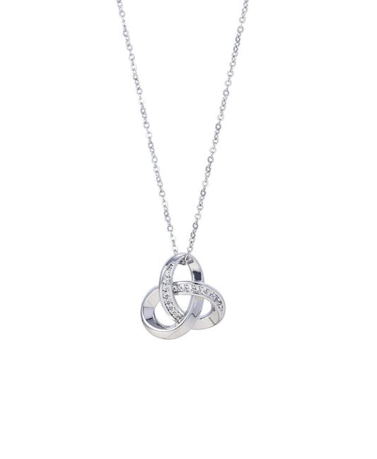925 Sterling Silver Mobius Pendant Necklace with Round Zirconia Charm – Fine Jewelry for Women by Elaren