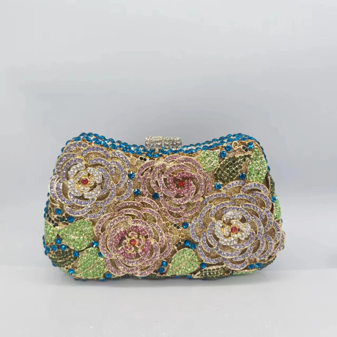 Luxury Hand-Beaded Rose Evening Clutch Bag – The Eternal Bloom Collection by Elaren